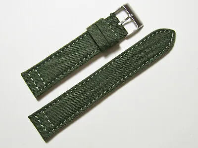 22mm Hadley-Roma MS850 Mens Army Olive Green Cordura Canvas Watch Band Strap • $22.20