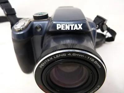 Pentax X90 Digital Camera - Metallic Blue (12MP 26x Optical Zoom) 2.7 Inch-Used • £69.99