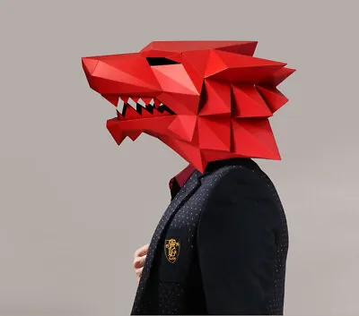 3D Paper Pre Cut Mask Werewolf Animal Costume Cosplay DIY Paper Craft Model Mask • $16.99