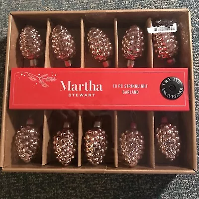 Martha Stewart Pinecone Lights Stringlight Garland Rose Gold Fall Christmas New • $29.50