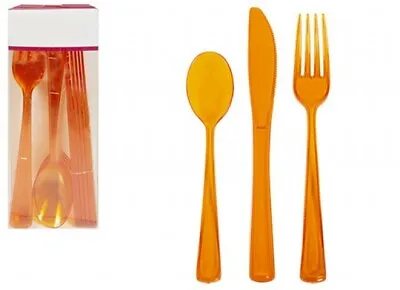 £3.49 • Buy Luxury  Plastic Colour Cutlery Sets Disposable Or Washable Reusable(18 & 36 Set
