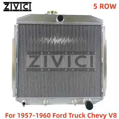 5 Row Radiator For 1957-1960 58 59 Ford F-100 TRUCK 3.6L 4.4L 4.8L V8 ENGINE AT • $209.72