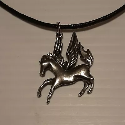 $10.79 • Buy PEGASUS HORSE Pewter Pendant Charm / 26  Adjustable Necklace U.S.A.