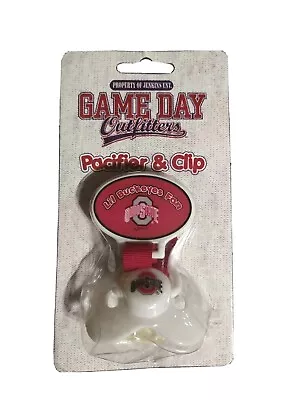 Ohio State Buckeyes Game Day Outfitters Pacifier And Clip • $13