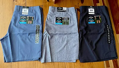 Men's Callaway Active Waistband Golf Shorts Media Pocket Black With Texture • $13.50