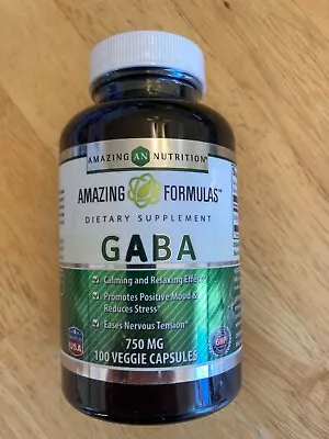 Amazing Formulas GABA 750mg 100 Capsule Promotes Positive Mood & Releases Stress • $10.99