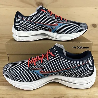 Mizuno Wave Rebellion Shoes Mens 12 Blue Black Red Running Racing Sneakers • $79.95