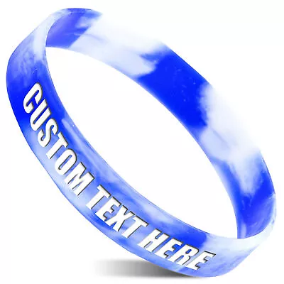 Personalize Rubber Bracelets Custom Name Logo Silicone Wristbands Events Gifts • £9.59