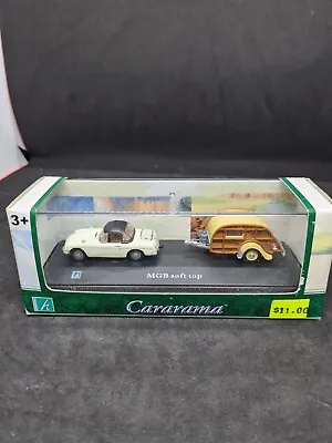 CARARAMA HONGWELL DIECAST CARS - MGB Soft Top WITH TEARDROP TRAILER CARAVAN New • $62.95