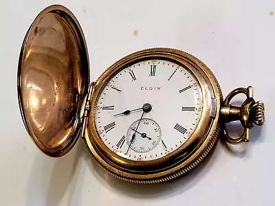 Vintage 1911 Elgin Size 0 Ladies Full Hunting Gold Filled Case Pocket Watch. • $170