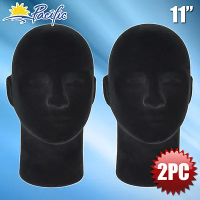 NEW Male FOAM Black MANNEQUIN Head Display Wig Hat Glasses 2pc • $27.99