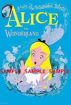 Vintage Disney Alice In Wonderland  1958 Poster   • $12.99