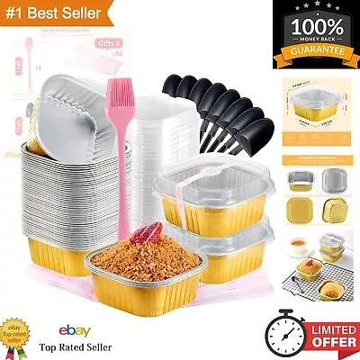 Small Cake Pans 50 Pack - 10oz Gold Cake Containers With Lids Ideal For Baki... • $23.99