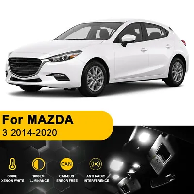 White LED Interior Lights For MAZDA 3 Hatchback 2014-2020 Package Kit 11X +TOOL • $11.39