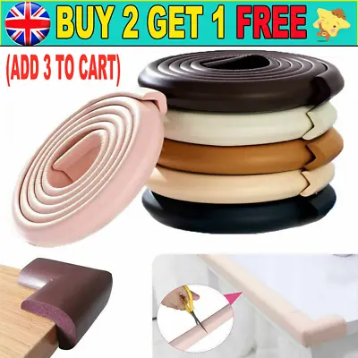 £5.98 • Buy 2M Kids Safety Foam Rubber Bumper Strip Safety Table Edge Corner Protector