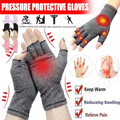 £3.29 • Buy Anti Arthritis Compression Gloves Fingerless Support Rheumatoid Hand Pain Relief
