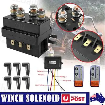 12V Winch Remote Contactor Solenoid Relay 500A Controller Twin Wireless 4WD 4x4 • $42.99