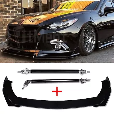 For Mazda 2 3 5 6 MX-3 MX-5 MX-6 Front Bumper Lip Spoiler Splitter + Strut Rods • $65.33