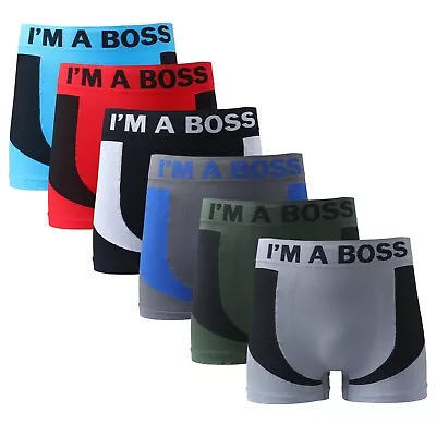 3/6 Pairs Mens Stretch Seamless Boxer Shorts Trunks Underpant Briefs Underwear • £15.95