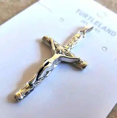 925 Sterling Silver Christian Jesus Christ Cross Catholic Crucifix Necklace • $13.74