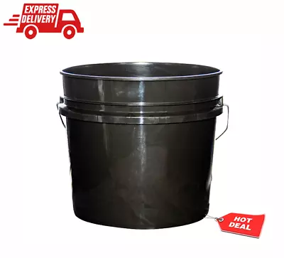 3.5 Gal. Black Bucket Plastic Pail Heavy-duty Reinforced Upper Rim (10-Pack) NEW • $47.27