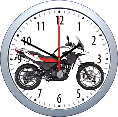 Wall Clock With Motif: BMW Motorcycle Biker Bikermotives - Free Dedication • £34.51