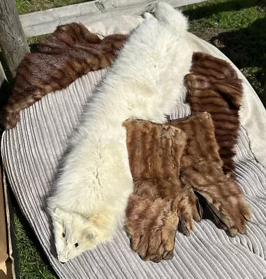 £60 • Buy 3 Vintage Fox? Stoles Pelts Rare Fur Gloves Retro Clothing Dress Up Cosplay