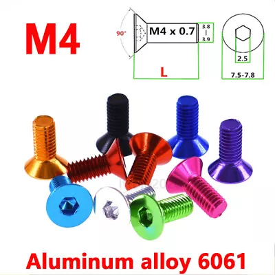 M4 Aluminium Button Head Screws - Allen Key Bolts Hex Head - Anodised - Coloured • $3.59