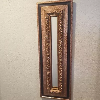 Vintage Gold Floral Mid Century Wall Frame Mirror Accent Wall Decor Made In USA • $34.99