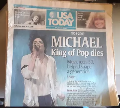 KING OF POP DIES Michael Jackson USA Today Newspaper 2009 • $27.45