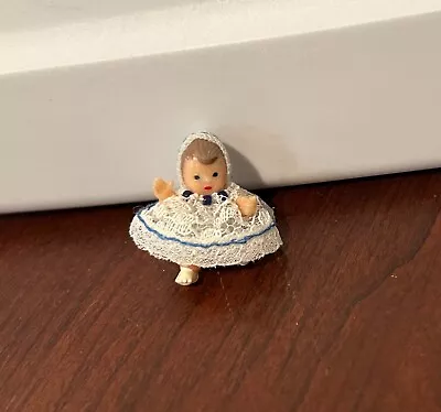 NEW Vintage TINY Miniature Dollhouse Baby Doll Crocheted Crochet Dress • $14.99