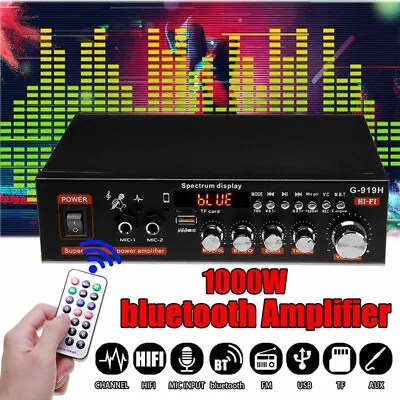 1000W Home Mini Power Amplifiers Audio Bluetooth Amplificador Subwoofer Speakers • £30.71