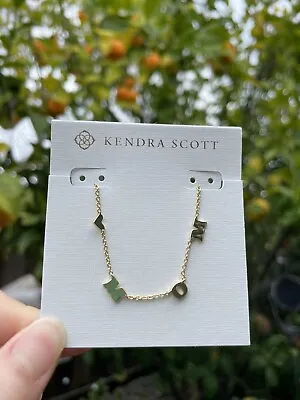 New 100% KENDRA SCOTT Brand Heart Mom Charm Statement 710 Gold Chain Necklace  • $55