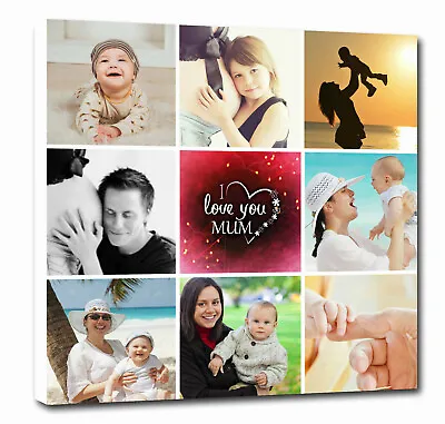  Personalised Canvas Collage Prints Photo Image - Mother's Day Mum Birthday • £17.99