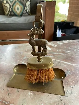 Vintage Brass Crumb Sweeper Set Brush With Pan  Made In England • $75