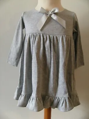 £5 • Buy Grey Cotton Jersey Smock Dress  Baby Girls18-24 Months Holidays Party Gift Rock 