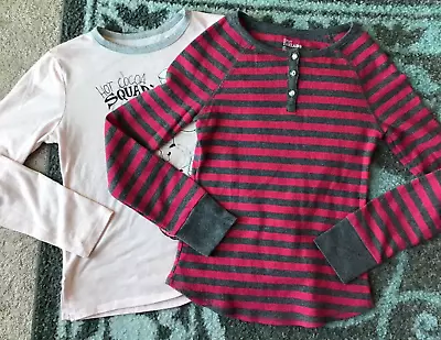 Girls Tops Lot Of 2 Mudd Size 10 Epic Threads Large Long Sleeve T Shirts Pink • $11.85