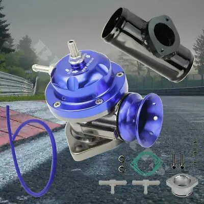 Blue 25 PSI Boost Type-RS Intercooler Blow Off Valve + 2.5  BOV Pipe Black • $45.99