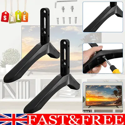 TV Stand Leg TV Base Pedestal Feet Desk Top Pedestal Mount 32-65  For Samsung LG • £16.89