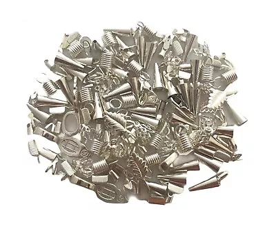 1.5 Oz Assorted Lot Bails Coil Cord Tips Chain Ends Bell Caps Bulk Bead Findings • $14.99