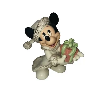 Lenox 2001 Disney Christmas W/ Mickey Mouse Present Gold Accents Figurine NO BOX • $20.99