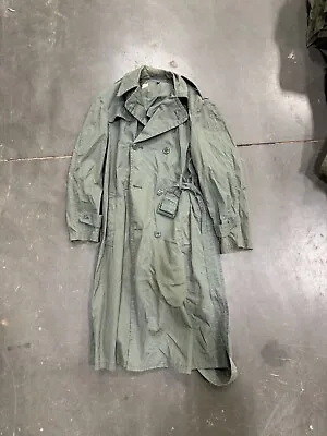 Vintage Raincoat Military Quarpel Army Green 274 Trench Coat USA MENS 34R • $39.99