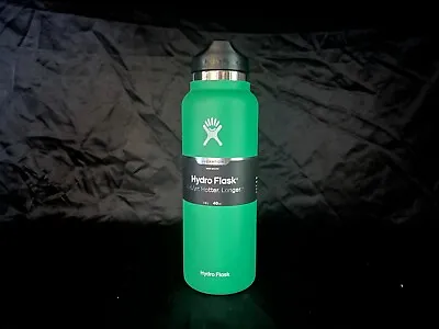 NEW Hydro Flask 40oz Wide Mouth Bottle GREEN. With Straw Lid • $29.99