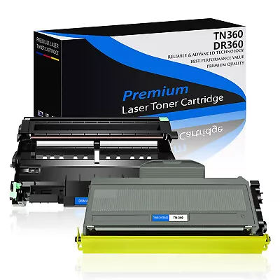 2PK DR-360 DR360 TN-360 TN360 Drum Toner Set Fit For Brother DCP-7040 7045N 7030 • $25.12