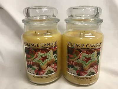 Village Candle Lot (2) CHRISTMAS COOKIE Large Jar Candle Two Wick Bakery Holiday • $49.99