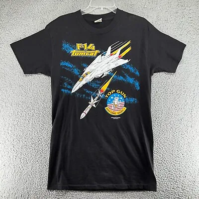 Vintage 80s Top Gun T-Shirt F-14 Tomcat 1987 Promo Single Stitch Double Sided M • $39.98