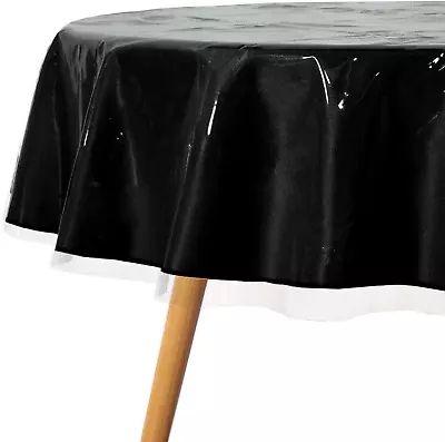 Mantel Redondo De Plastico Transparente 100 De Impermeable 60 Pulgadas Protector • $25.39