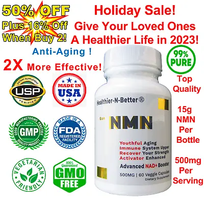 $22.99 • Buy NMN β-Nicotinamide Mononucleotide Resveratrol NAD+Booster Anti-Aging Antioxidant