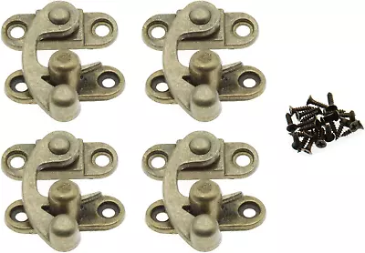 Antique Vintage Lock Clasp Left Latch Hook Hasp 4 Pack Zinc Alloy Hook Latch Sw • $7.99