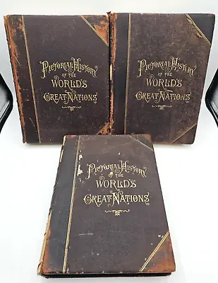 Pictorial History Of The World's Great Nations 1882 3 Book Set Charlotte Yonge • $134.99
